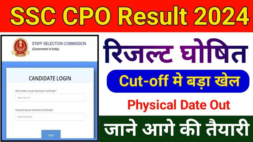 SSC CPO Result 2024 OUT